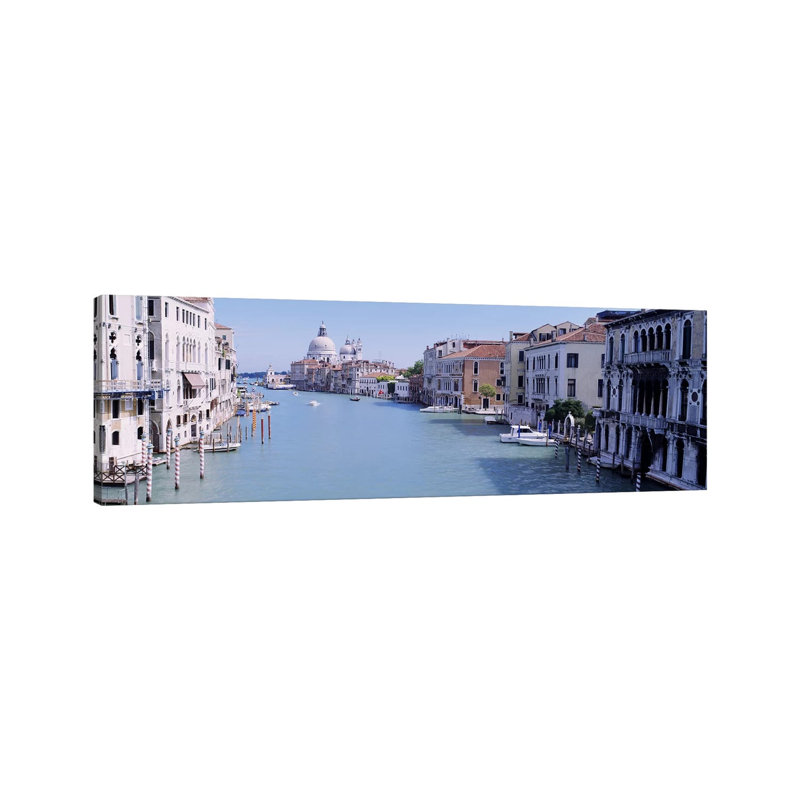 Buildings Along a Canal, Santa Maria Della Salute, Venice, Italy 1 Piece Wrapped Canvas Panoramic Wall Art