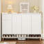 Armoire à chaussures élégante et contemporaine avec tablettes réglables, organisateur de maison minimaliste avec pieds en bois massif, buffet de rangement pour vestibule, salon-1015280714