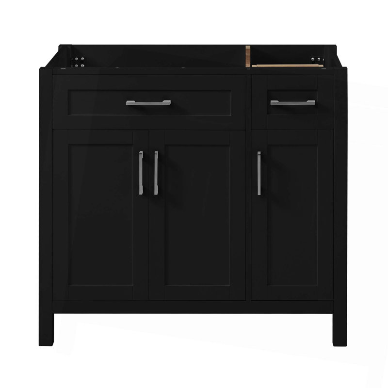Meuble-lavabo moderne 36 po, lavabo non inclus, Noir