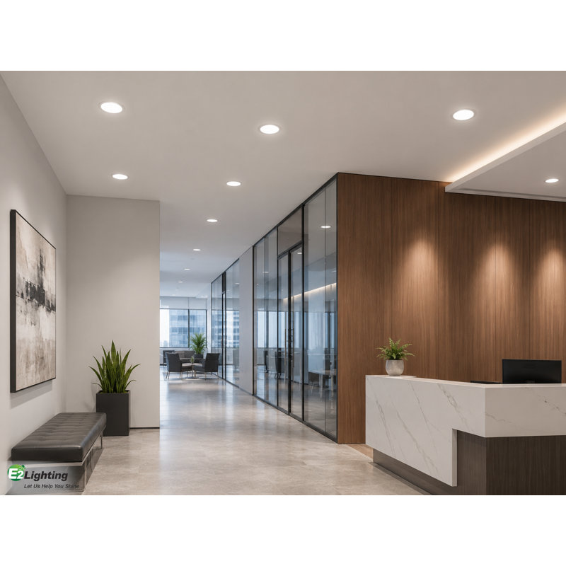 E2 Lighting 6" Gen 1 Ultra-Slim Integrated LED Recessed Downlight with Emergency Battery Backup, Selectable Wattage and Color Temperature