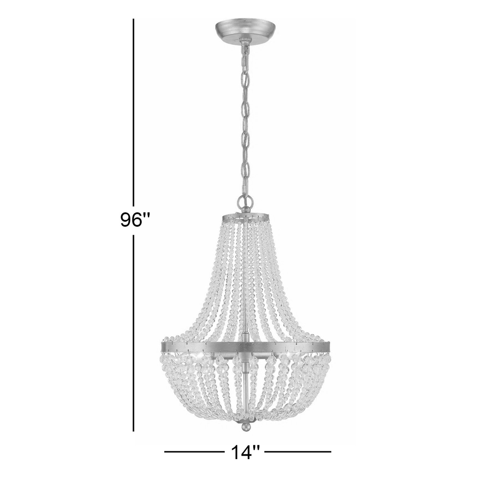 Conway Wrought Iron 3-Light Chandelier, Matte Black