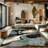 Galaxy Series Abrstract Black/Gray/Ivory/Beige Area Rug-1967865501-1966832449
