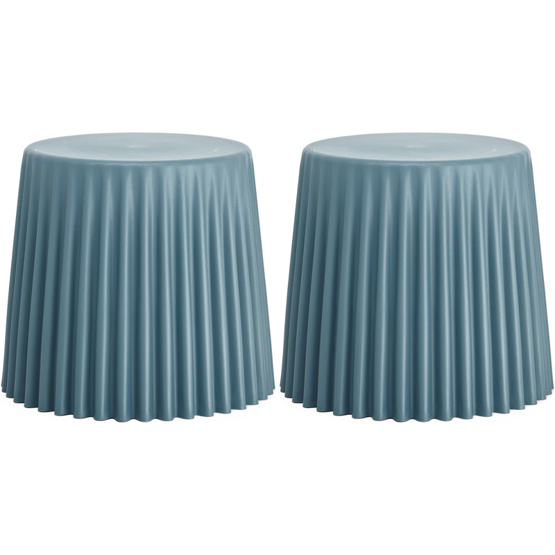 Tabouret de rangement rond empilable Modern, Bleu sarcelle
