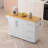 Kitchen Island Cart With 2 Door Cabinet And Three Drawers,43.31 Inch Width With Spice Rack,Towel Rack (White)