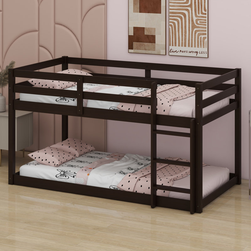 Lit superposé en bois avec échelle, Espresso