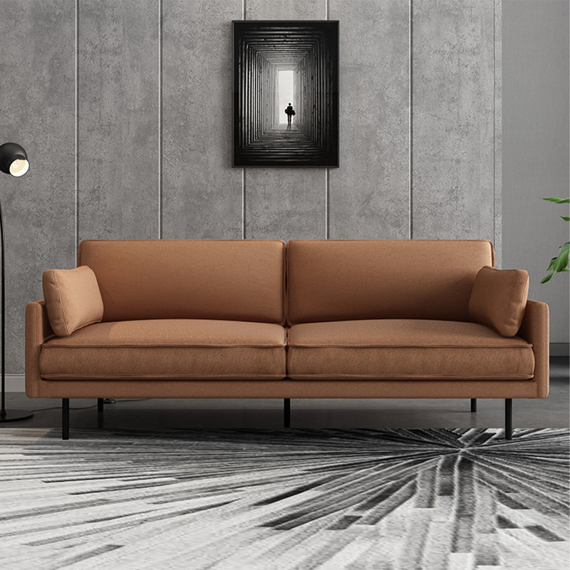 Causeuse orange avec coussin 100% polyester