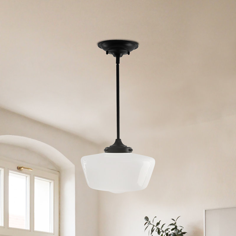 Luminaire suspendu simple à 1 lumière Bevans, Noir