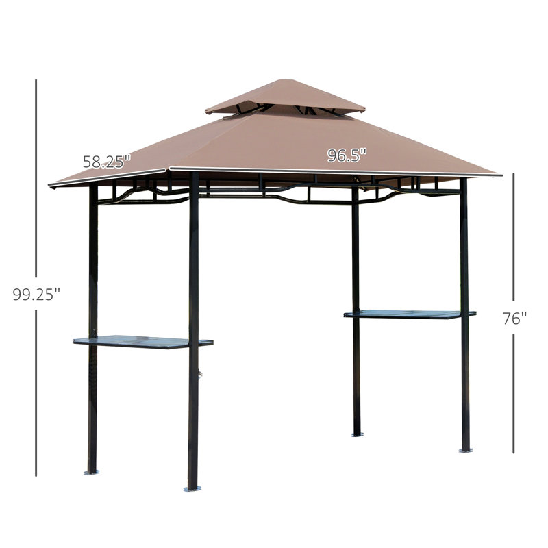 Abri de barbecue avec double toit, auvent extérieur pour barbecue, Multi