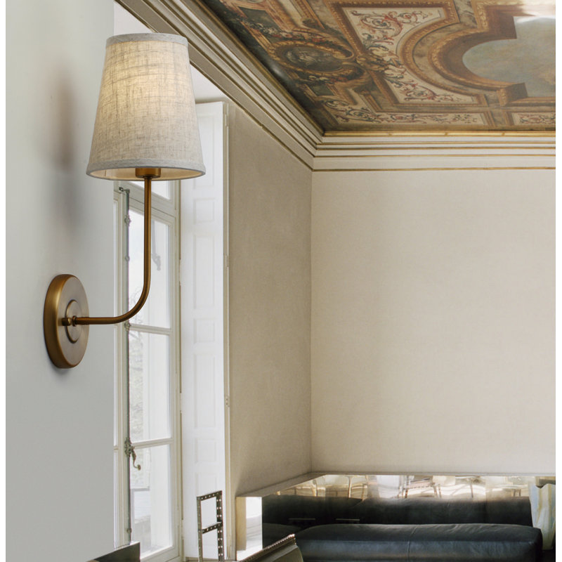 2-light Linen Fabric Shade Wall Sconce