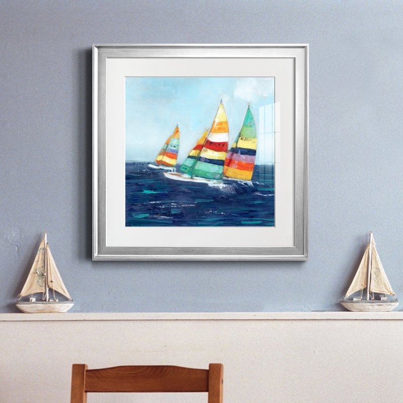 Raton laveur - peinture encadrée, Encadrement argenté, H 22,5 po x l 22,5 po x P 1,5 po