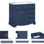 Armoire de rangement de salle de bain l 36 "avec lavabo en résine et 3 tiroirs-491657398