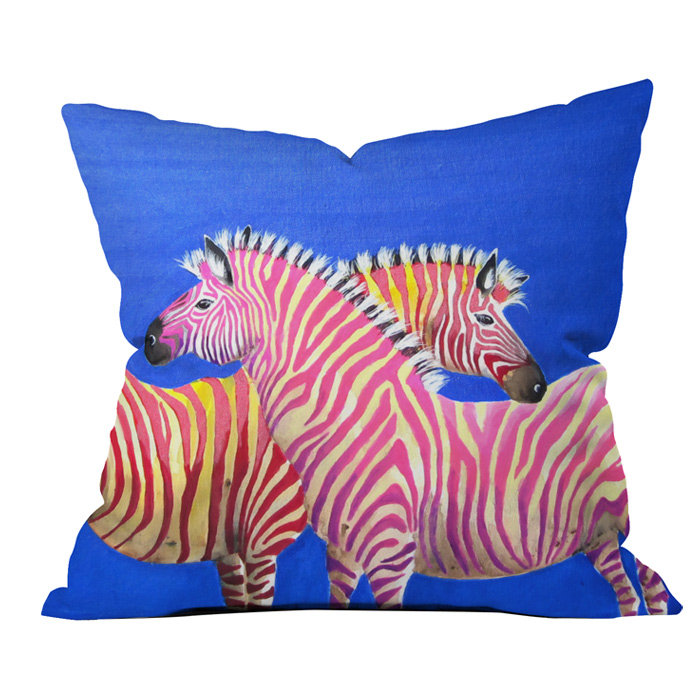 Clara Nilles Diva Zebras Outdoor Throw Pillow, 20" x 20"