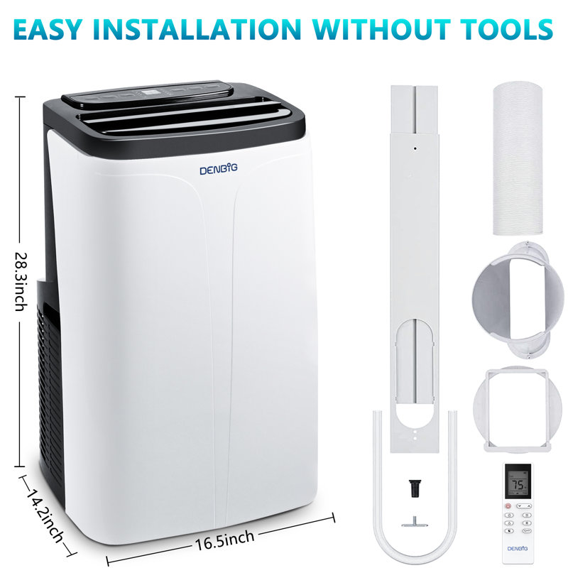 Climatiseur portatif 12 000 BTU avec ventilateur à 2 vitesses, déshumidificateur, télécommande et panneau ACL