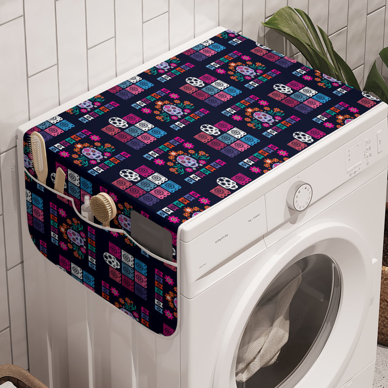 Ensemble de 2 boîtes à linge indigo et multicolore 47 po x 18,5 po East Urban Home