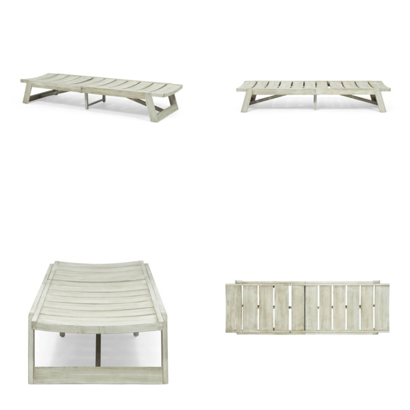 2-Piece Maki Chaise Lounge Set For Patio & Poolside, Gray, 2