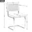 Chaise d'appoint rembourrée Crumley avec dossier en rotin et structure en acier-335430078-321937466