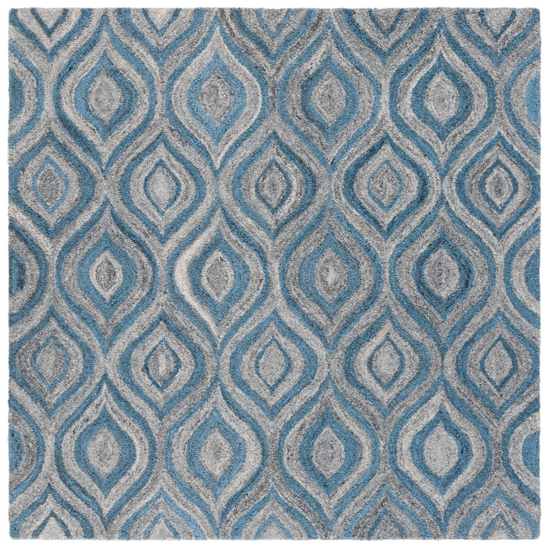Tapis en laine touffeté à la main Deance, Carré 6 pi