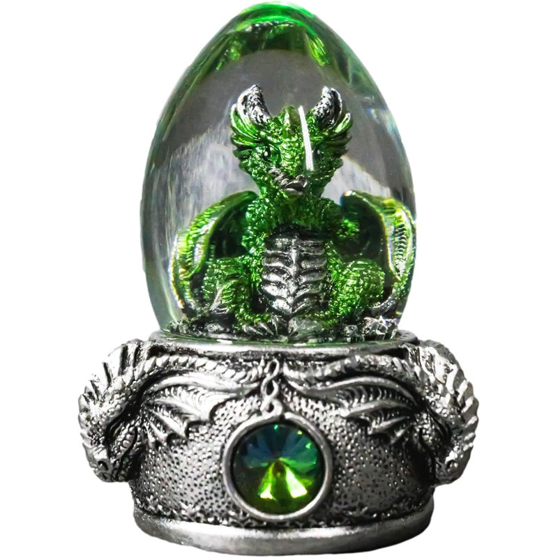 Figurine œuf en verre en acrylique DEL Speak No Evil, Vert