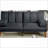 Sectional Sofa 2pc Convertible Chaise Set, Polyfiber Fabric Solid Wood Legs | Black | Plywood