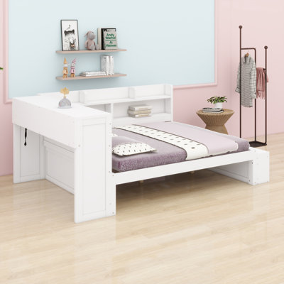 Modern Daybed with Integrated Storage Cabinets and Built-in USB Charging Ports