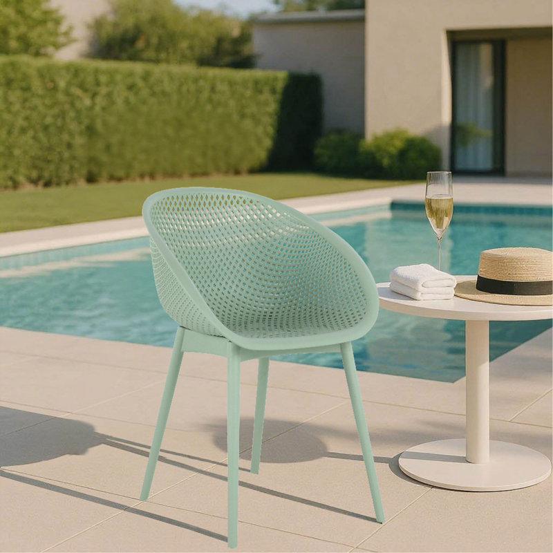 Holiday - Ensemble de 2 chaises longues modernes - Plastique PP intérieur / extérieur toutes saisons, léger pour patio, plage, salon