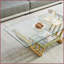 Table basse rectangulaire en acier inoxydable de 47 po avec verre trempé double couche, rangement peu encombrant pour le salon, facile à nettoyer et amp; Assembler