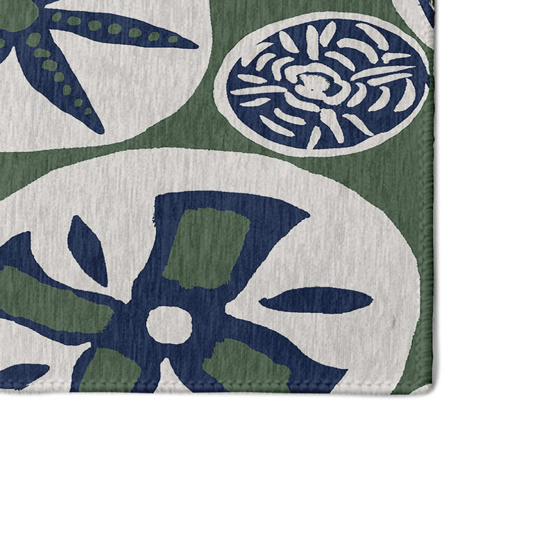 Tapis décoratif géométrique vert alcesta, Rectangle 4 pi x 6 pi
