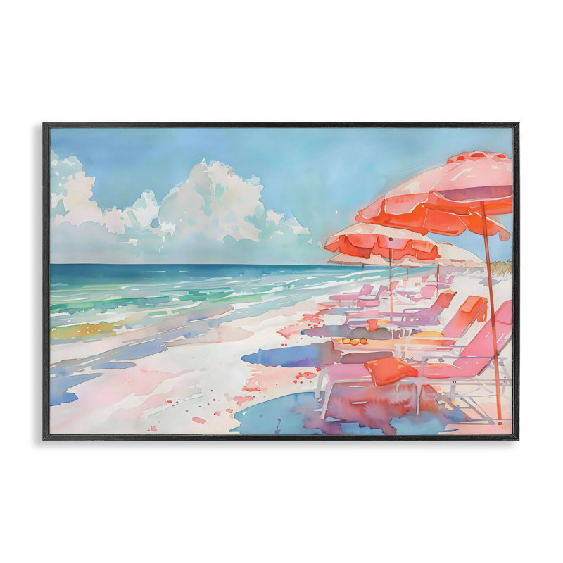 Fauteuil de détente Peach Beach, estampe numérique, design par LSR Design Studio, H 12 po x l 18 po