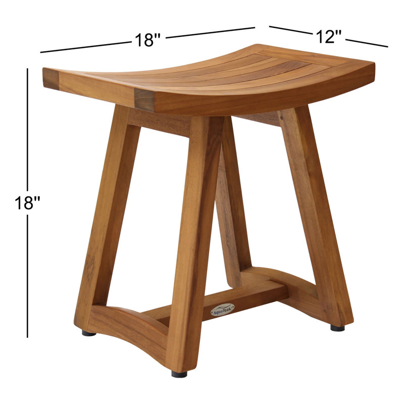 Asia Buru 18" W Teak Shower Bench, Teak Oil