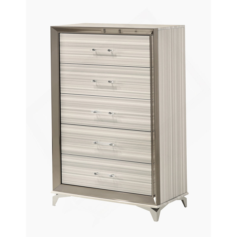 Commode verticale en bois manufacturé avec 5 tiroirs