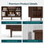  Armoire de cuisine avec portes Tambour coulissantes et tablettes réglables Leathia, buffet avec pieds en bois d'hévéa-272348276
