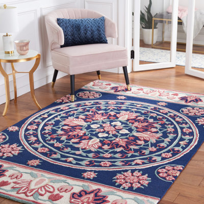Tapis floral en laine touffeté à la main Cylie