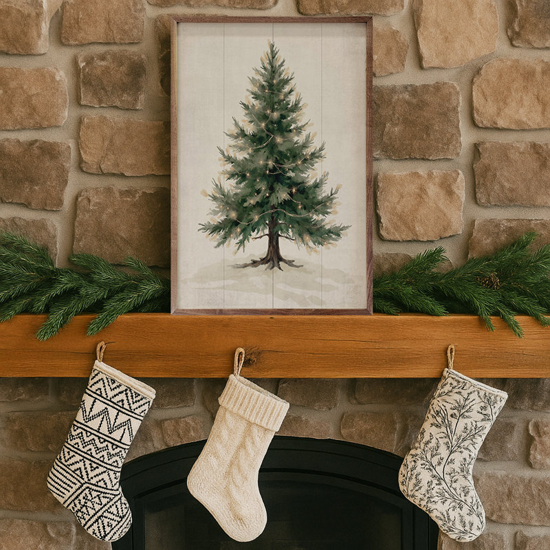 Lighted Pine Tree, 8" H x 5" W