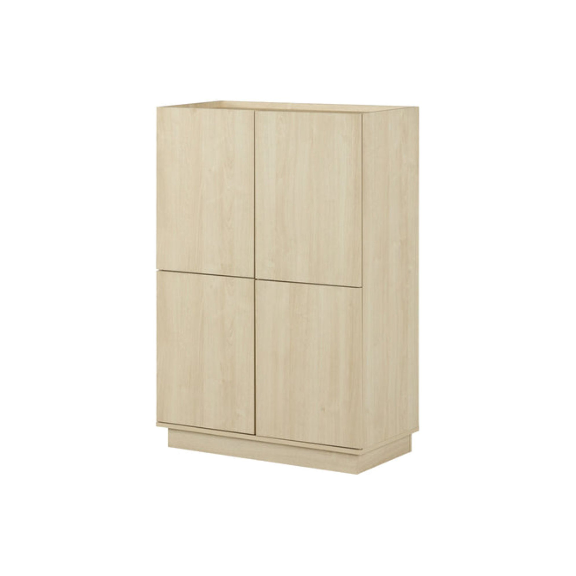 Liora 4-Door Bookcase With Shelves, Beige