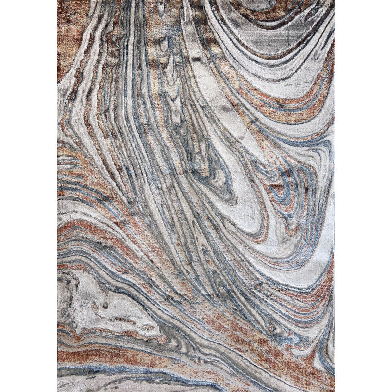 Performance Abstract Indoor Rug, Rectangle 5'2" x 8'
