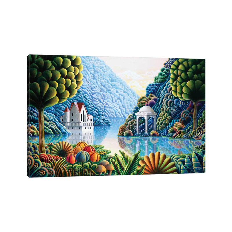 Teal Lake by Andy Russell - Wrapped Canvas Painting