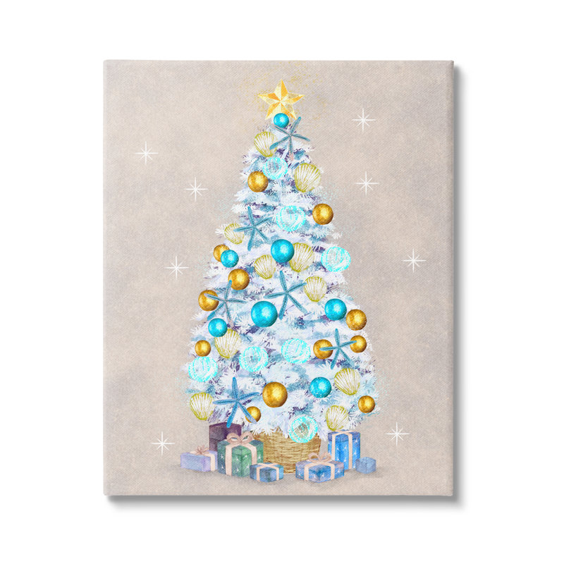 Décoration de Noël blanche, décorations d'arbre de Noël, art texturé noir par estampe numérique par Ziwei Li, Toile tendue