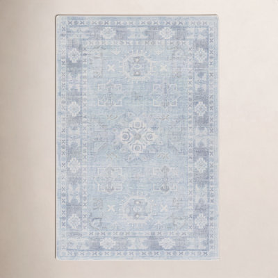 Hopkins Denim Sky Blue Hand-Tufted Oriental Rug