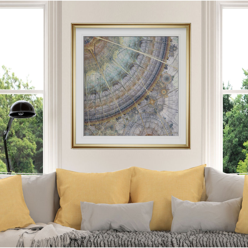 " Clockworks IV ", 16" H x 16" W x 2" D, Gold Framed