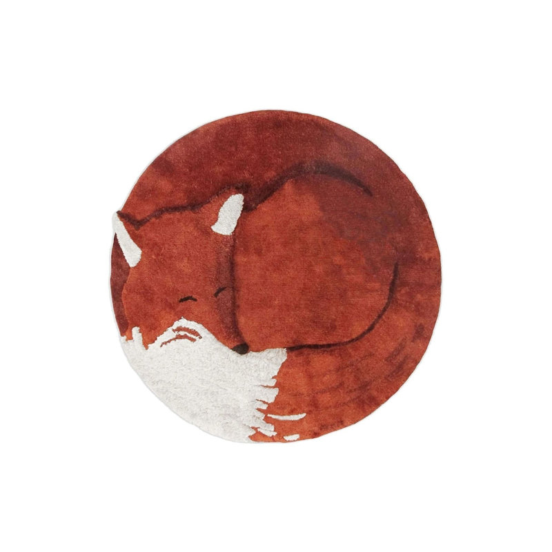 Tapis rond lavable Fox, Sous-tapis rond 3 pi 3 po inclus