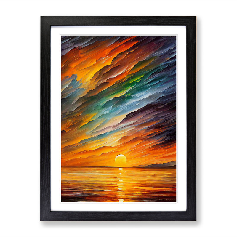Ocean Sunrise No.3 - Framed Print, Black, 46cm H x 34cm W x 2cm D