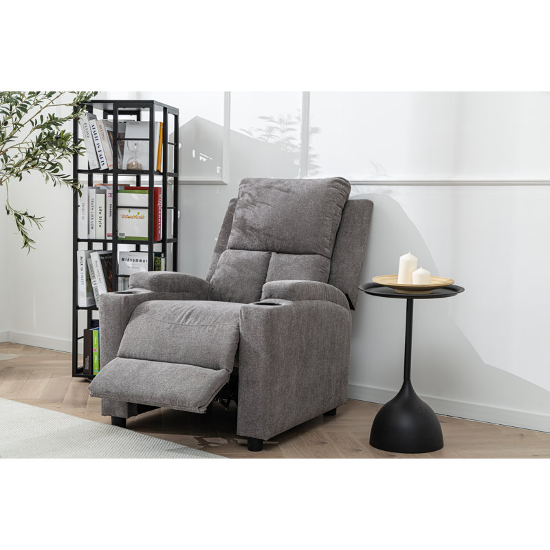 Fauteuil inclinable en chenille de 30,71 po de largeur avec porte-gobelets intégré, Gris