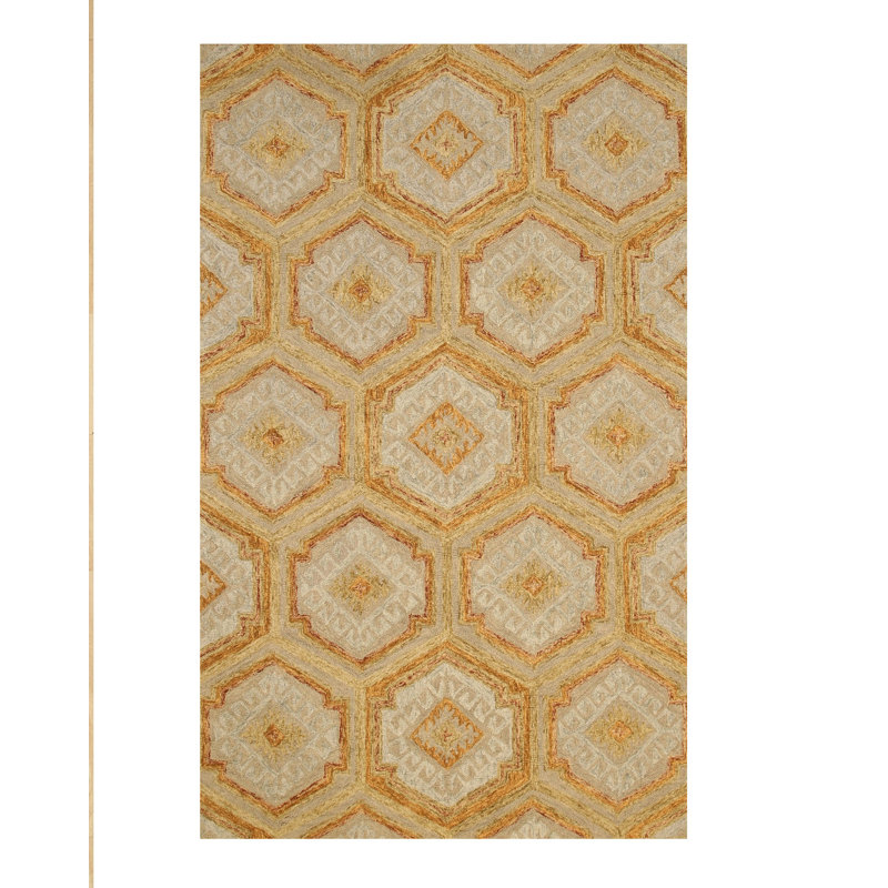 ARC Green Hand Tufted Area Rug, Rectangle 5' x 8'