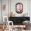 Miroir mural décoratif géométrique 39 "avec finition néon Freelon