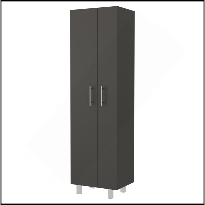 Armoire garde-robe à balconnet, cinq tablettes, Noir, noir, noir, noir