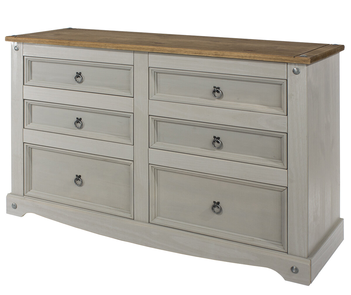 Caudill wood 6 drawer double dresser store gracie oaks