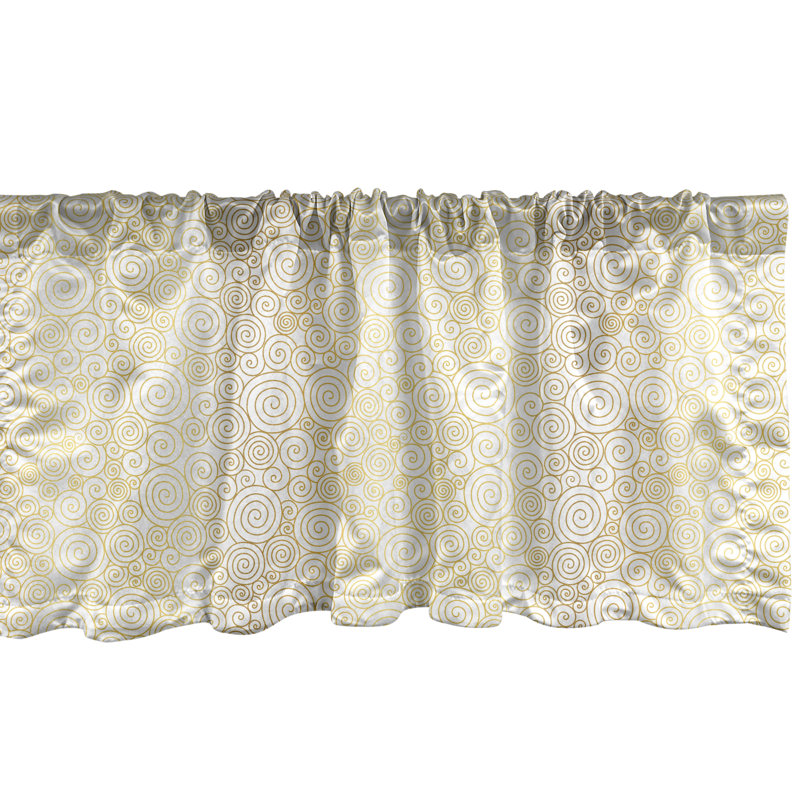 Ambesonne, cantonnière dorée, paquet de 2 anneaux ovales à motif spiral café blanc pâle, L 54 po x L 12 po