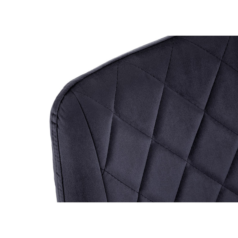 Garrettsville 46cm H Tufted Velvet Upholstered Upholstered Back Side Chair in Black