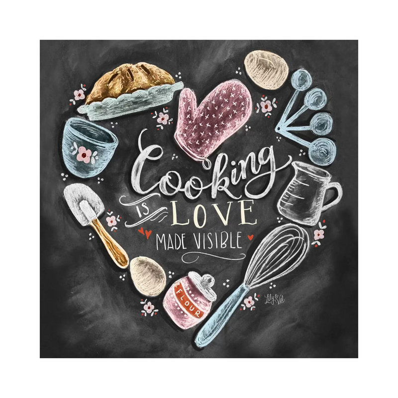 " Cooking With Love Heart " by Lily & Val, 12" H x 12" W x 0.75" D