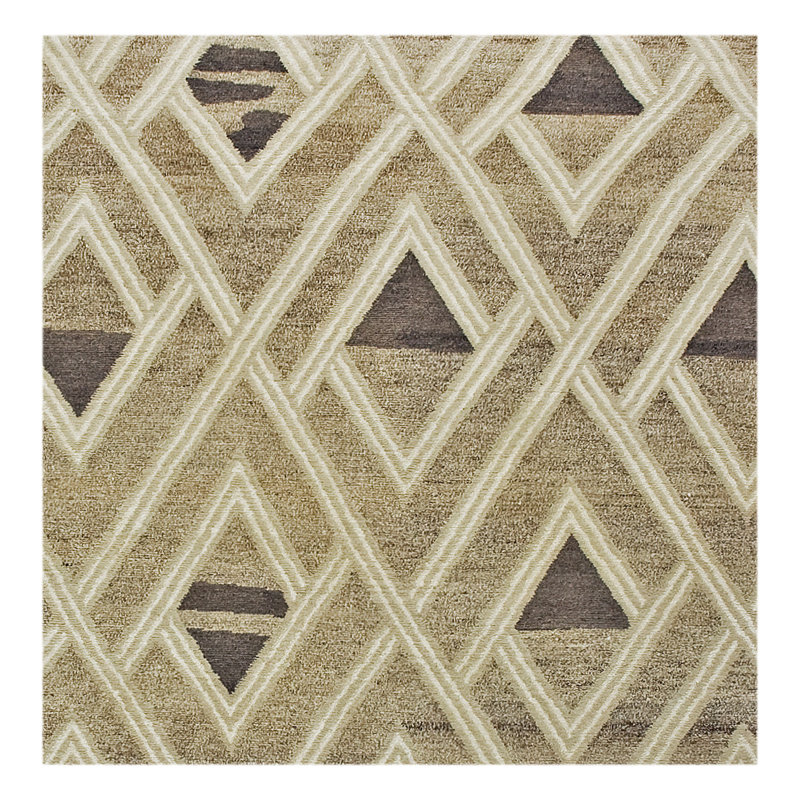 Linen Geometric Area Rug, Rectangle 3' x 5'